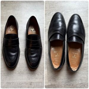 Brooks Brothers Peal & Co Black Penny Loafers Size 8.5 D Made In England